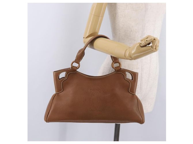 Cartier Hand Bag Leather Brown Gold - vista 26
