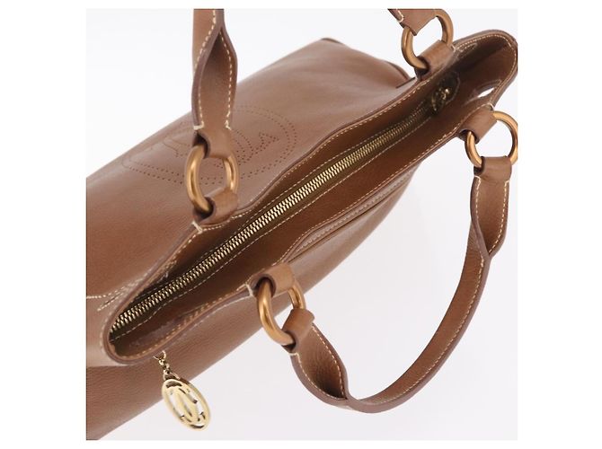 Cartier Hand Bag Leather Brown Gold - vista 7