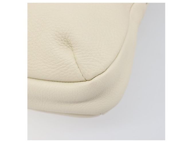 Salvatore Ferragamo Gancini Shoulder Bag Leather Ivory Silver - vista 13