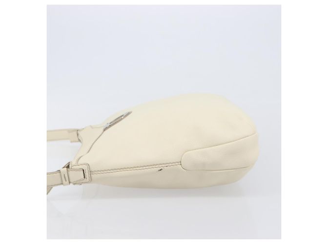 Salvatore Ferragamo Gancini Shoulder Bag Leather Ivory Silver - vista 5