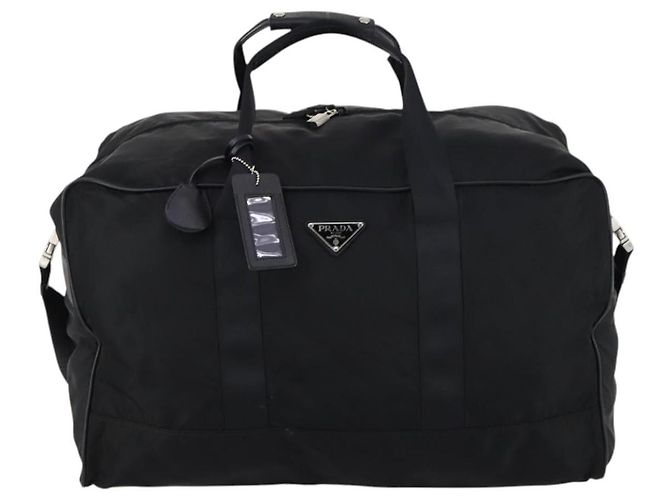 PRADA Bolsa Boston Nylon 2way Preta Prata - vista 13