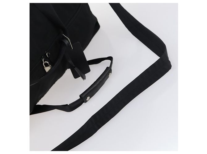 PRADA Bolsa Boston Nylon 2way Preta Prata - vista 8