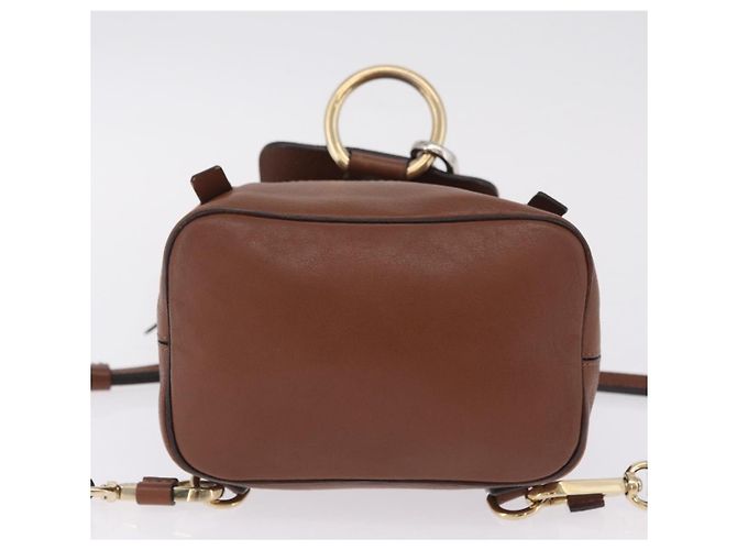 Chloé Chloe Faye Mini Backpack Leather Brown Gold - view 11