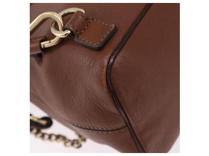 Chloé Chloe Faye Mini Backpack Leather Brown Gold - view 14