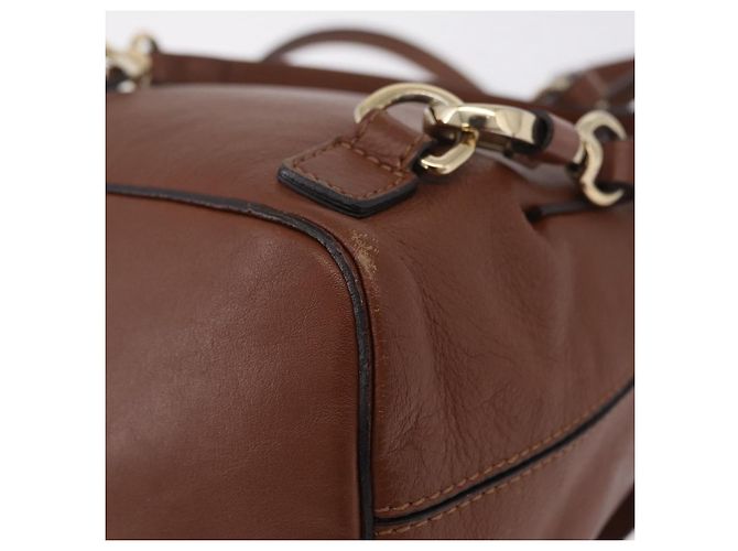 Chloé Chloe Faye Mini Backpack Leather Brown Gold - view 15