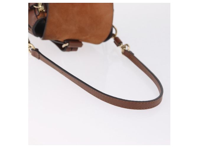 Chloé Chloe Faye Mini Backpack Leather Brown Gold - view 7