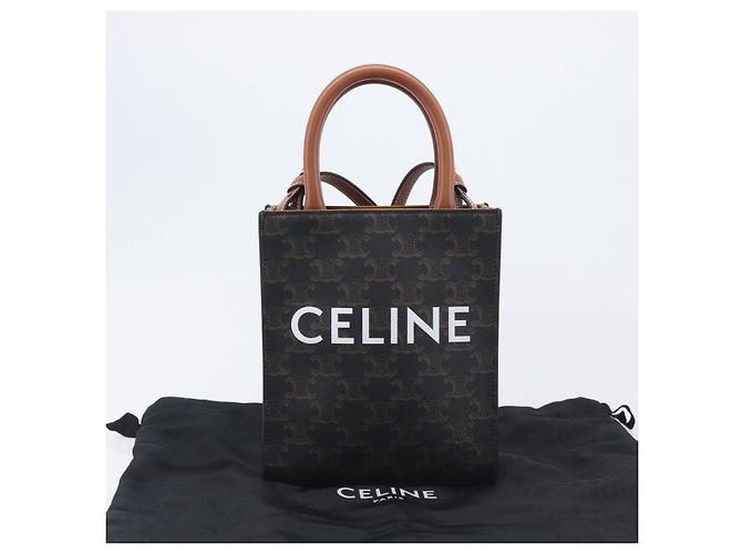 Céline CELINE Macadam Canvas Vertical Caba XS Tasche PVC Leder 2way Schwarz - Ansicht 12