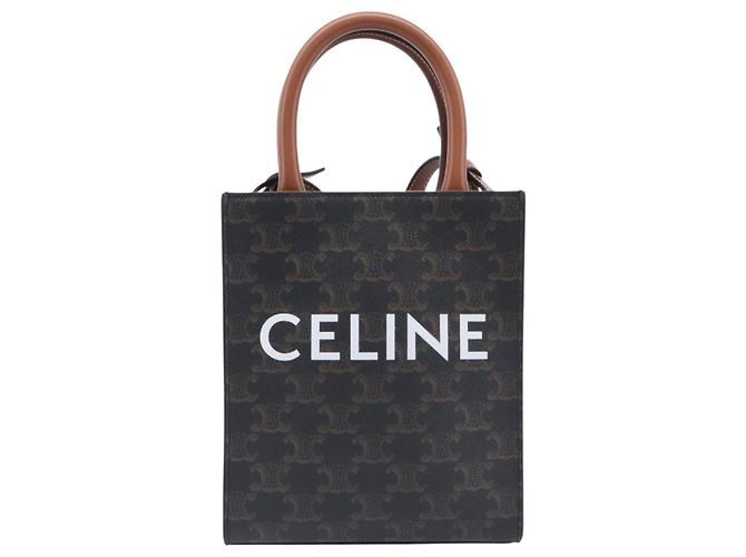 Céline CELINE Macadam Canvas Vertical Caba XS Tasche PVC Leder 2way Schwarz - Ansicht 13