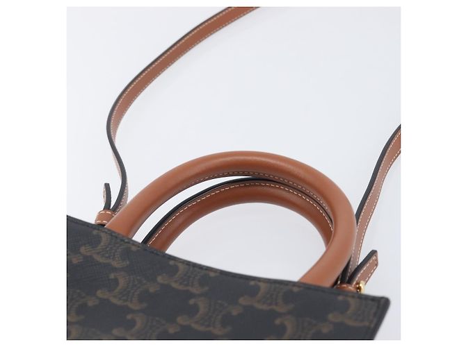 Céline CELINE Macadam Canvas Vertical Caba XS Tasche PVC Leder 2way Schwarz - Ansicht 14