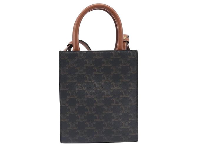 Céline CELINE Macadam Canvas Vertical Caba XS Tasche PVC Leder 2way Schwarz - Ansicht 2