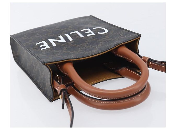 Céline CELINE Macadam Canvas Vertical Caba XS Tasche PVC Leder 2way Schwarz - Ansicht 6