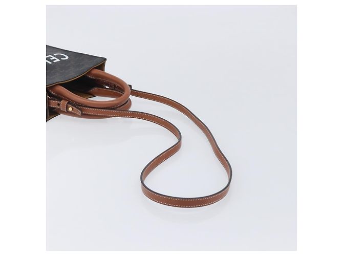 Céline CELINE Macadam Canvas Vertical Caba XS Tasche PVC Leder 2way Schwarz - Ansicht 8