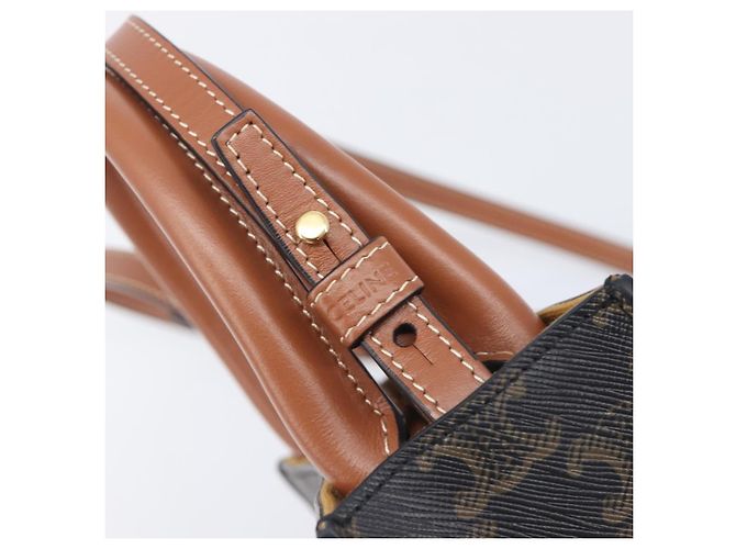 Céline CELINE Macadam Canvas Vertical Caba XS Tasche PVC Leder 2way Schwarz - Ansicht 9