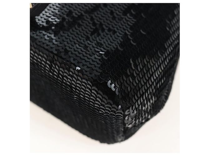 PRADA Chain Shoulder Pouch Sequin Black Gold - vista 17