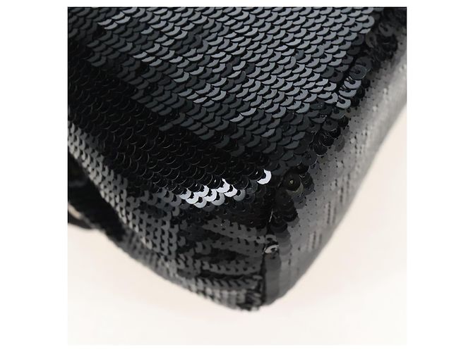 PRADA Chain Shoulder Pouch Sequin Black Gold - vista 18