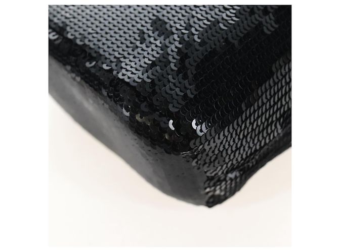 PRADA Chain Shoulder Pouch Sequin Black Gold - vista 19