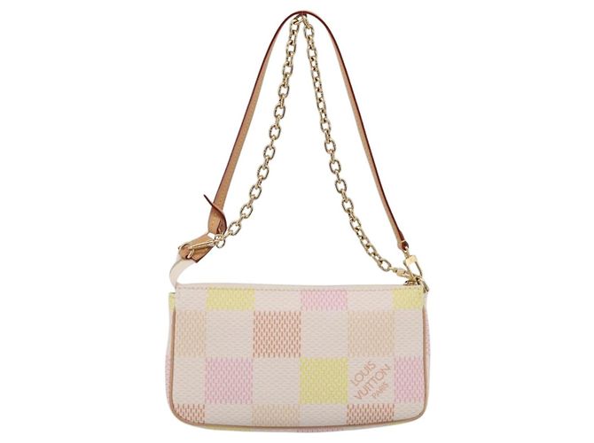 LOUIS VUITTON Damier Licious Pochette Pouch Peach N40642 LV - vista 3