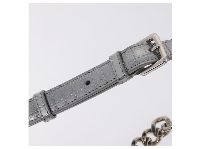 Christian Dior Diorama Schultertasche mit Kette Lackleder Silber - Ansicht 11