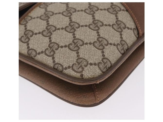 GUCCI GG Supreme Shoulder Bag PVC Beige Gold - vista 10