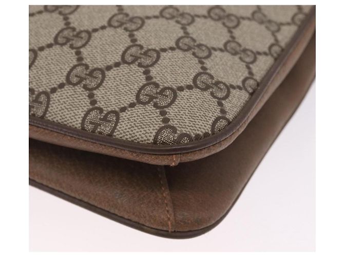 GUCCI GG Supreme Shoulder Bag PVC Beige Gold - vista 13