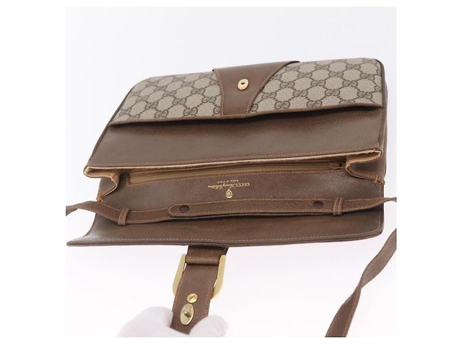 GUCCI GG Supreme Shoulder Bag PVC Beige Gold - vista 15