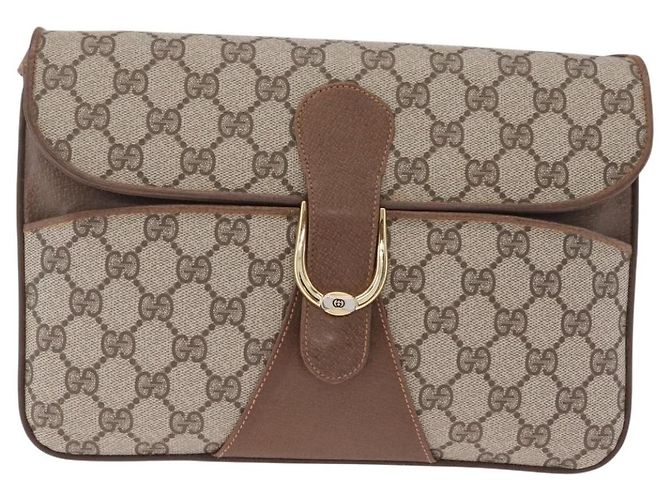 GUCCI GG Supreme Shoulder Bag PVC Beige Gold - vista 2