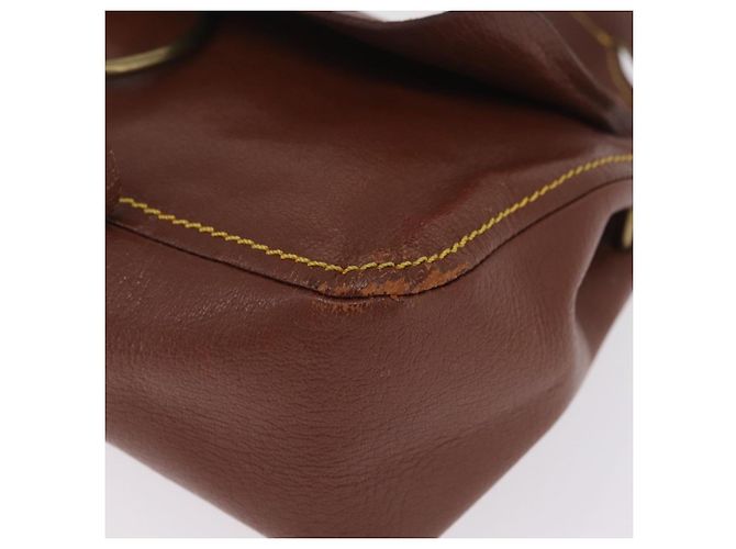 Miu Miu Shoulder Bag Leather Brown Gold - view 11