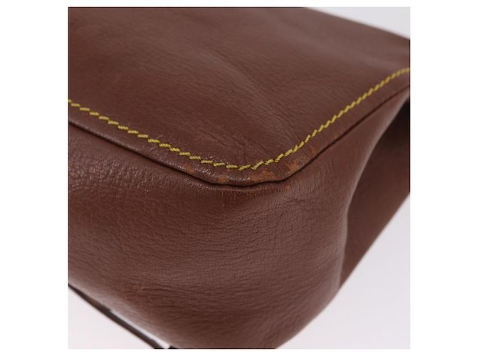 Miu Miu Shoulder Bag Leather Brown Gold - view 13