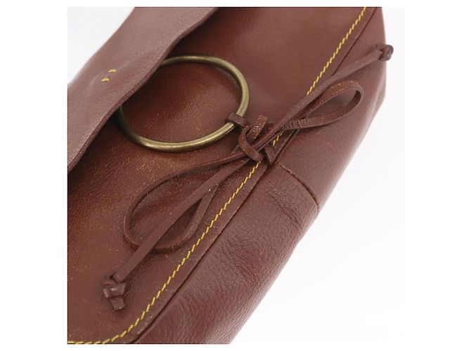 Miu Miu Shoulder Bag Leather Brown Gold - view 14