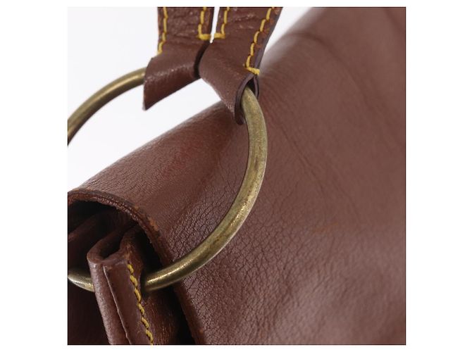 Miu Miu Shoulder Bag Leather Brown Gold - view 15