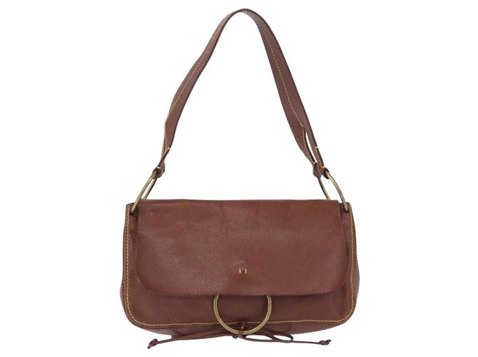 Miu Miu Shoulder Bag Leather Brown Gold - view 2