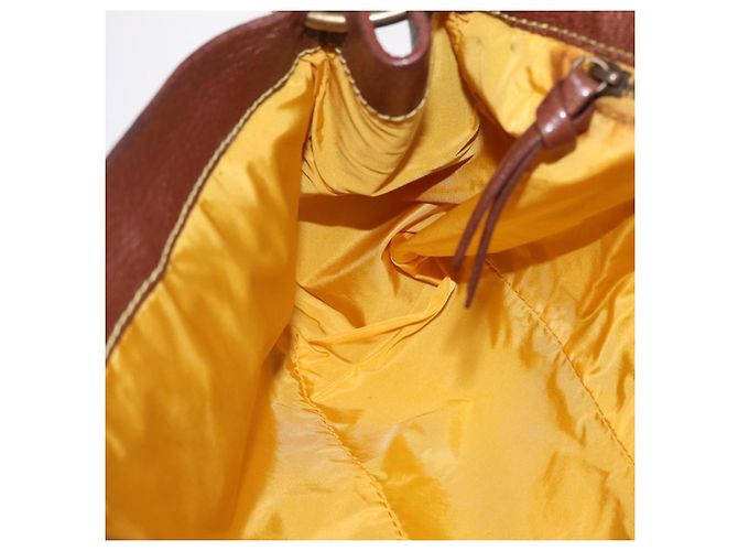 Miu Miu Shoulder Bag Leather Brown Gold - view 20