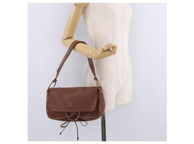 Miu Miu Shoulder Bag Leather Brown Gold - view 24