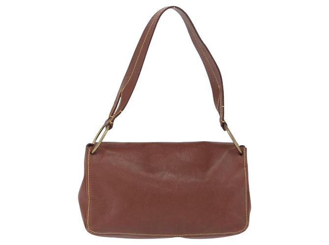 Miu Miu Shoulder Bag Leather Brown Gold - view 3