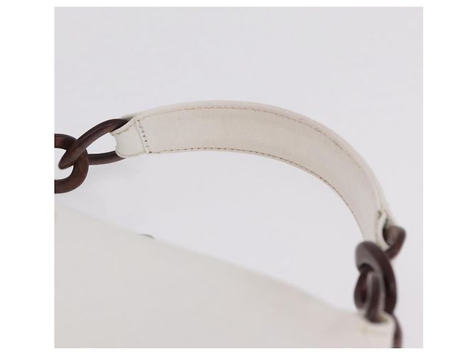 CHANEL COCO Mark Shoulder Bag Caviar Skin White Gold CC - vista 14