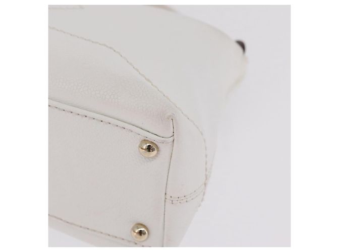CHANEL COCO Mark Shoulder Bag Caviar Skin White Gold CC - vista 16