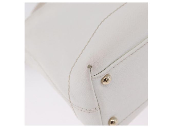 CHANEL COCO Mark Shoulder Bag Caviar Skin White Gold CC - vista 17