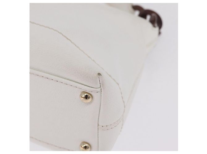 CHANEL COCO Mark Shoulder Bag Caviar Skin White Gold CC - vista 18