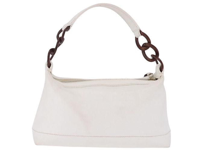 CHANEL COCO Mark Shoulder Bag Caviar Skin White Gold CC - vista 2