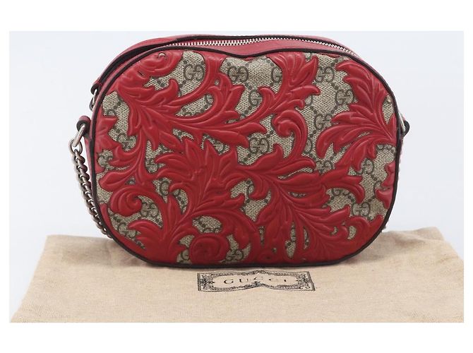 GUCCI GG Supreme Chain Shoulder Bag PVC Beige Silver 409535 - vista 12
