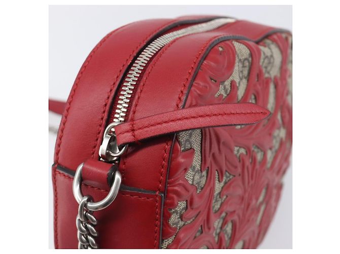 GUCCI GG Supreme Chain Shoulder Bag PVC Beige Silver 409535 - vista 18