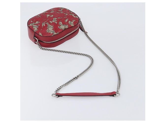 GUCCI GG Supreme Chain Shoulder Bag PVC Beige Silver 409535 - vista 7