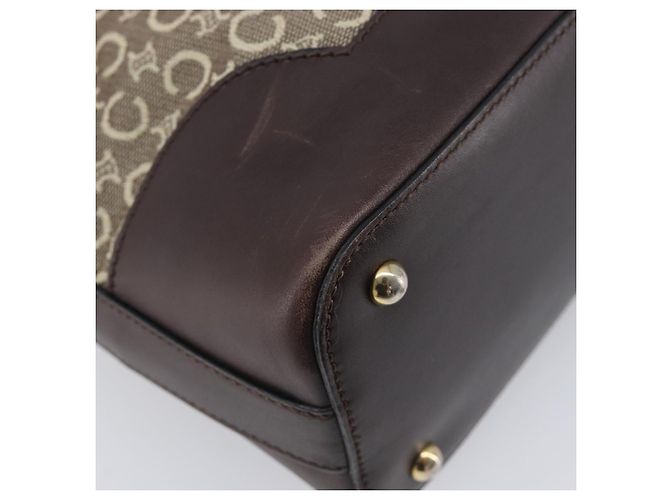 Céline CELINE C Macadam Canvas Shoulder Bag Beige Gold - vista 13