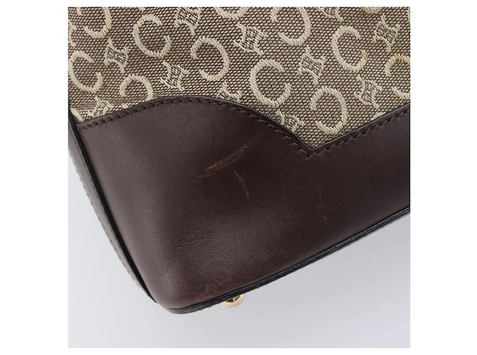 Céline CELINE C Macadam Canvas Shoulder Bag Beige Gold - vista 14