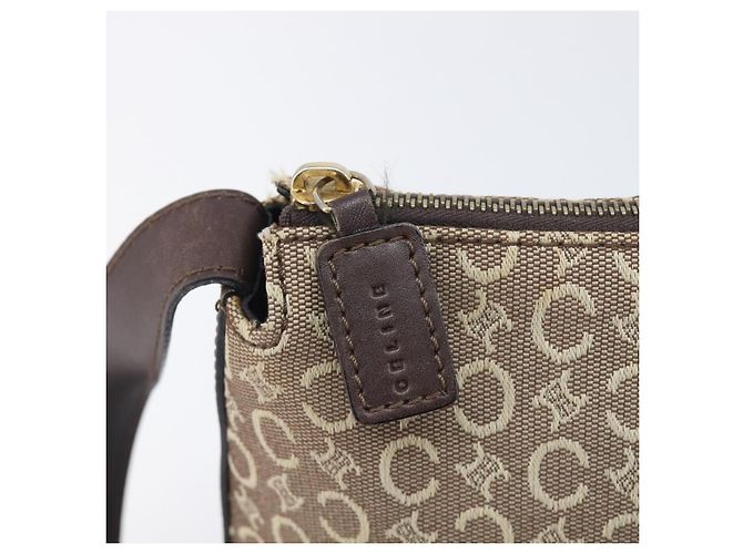 Céline CELINE C Macadam Canvas Shoulder Bag Beige Gold - vista 16