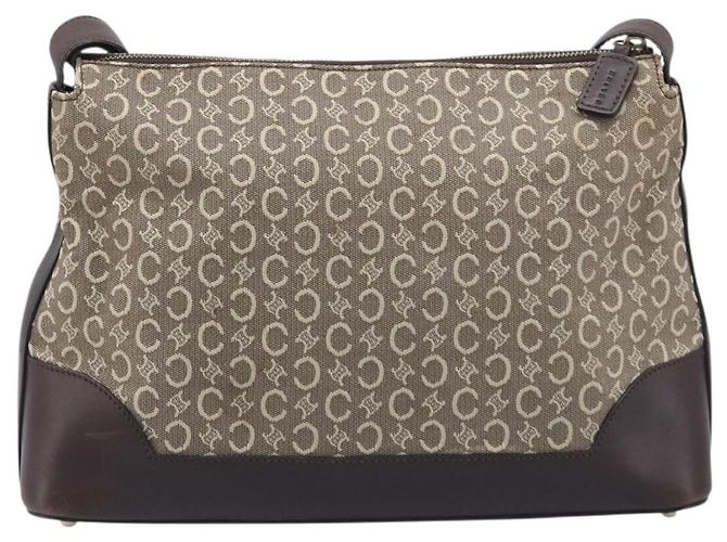 Céline CELINE C Macadam Canvas Shoulder Bag Beige Gold - vista 3