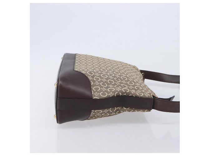 Céline CELINE C Macadam Canvas Shoulder Bag Beige Gold - vista 4