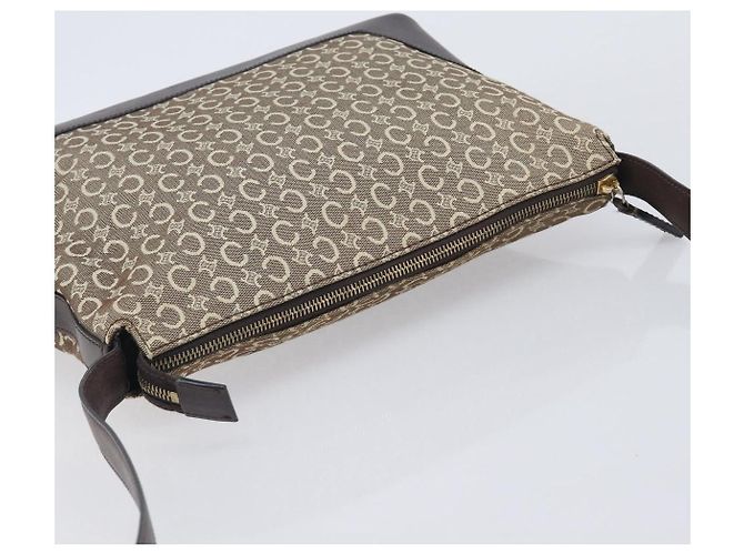 Céline CELINE C Macadam Canvas Shoulder Bag Beige Gold - vista 6