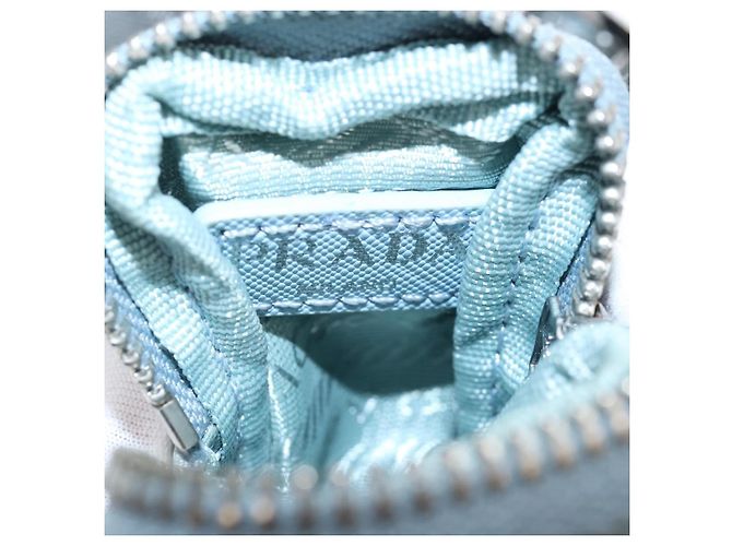 PRADA Bolsa de Mão Nylon 2way Azul Claro Prata - vista 17
