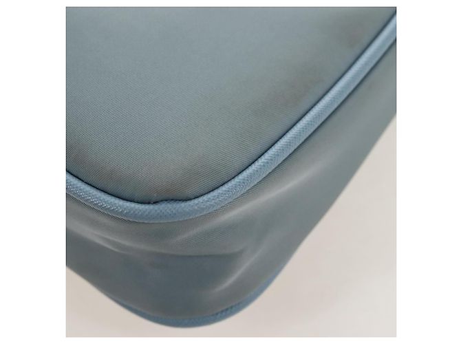 PRADA Bolsa de Mão Nylon 2way Azul Claro Prata - vista 22